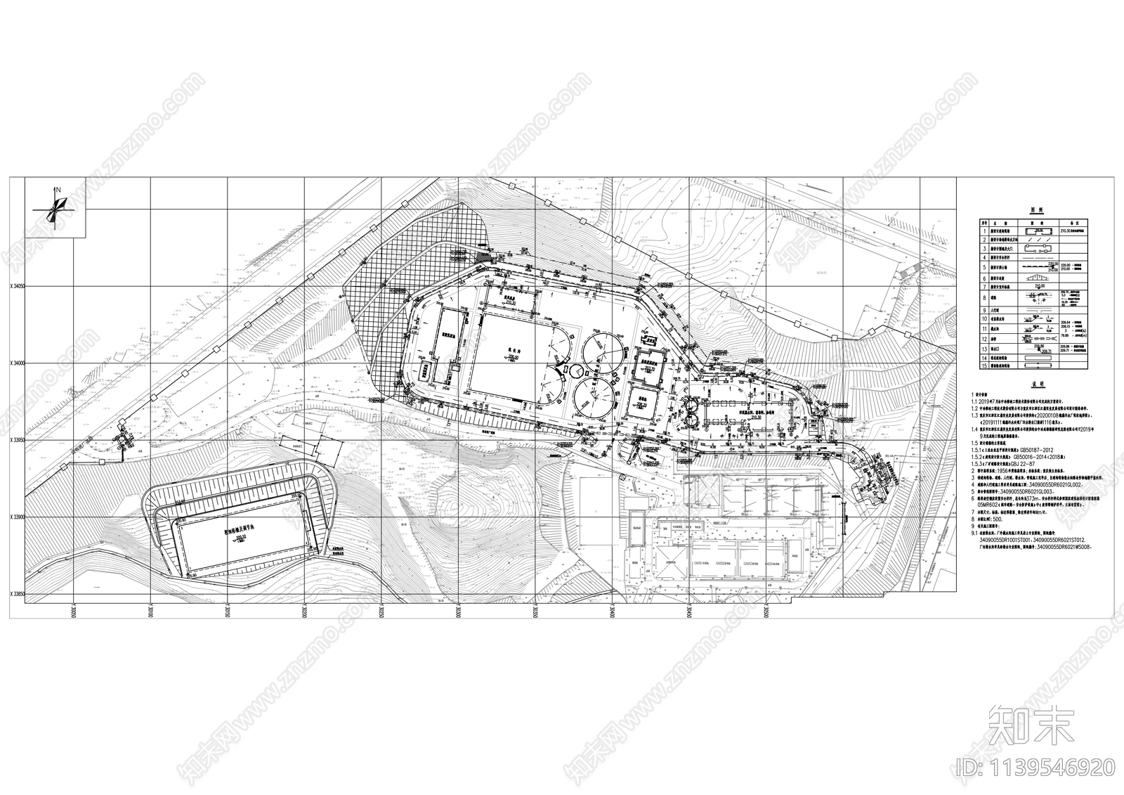 兰家沱污水处理厂建筑cad施工图下载【ID:1139546920】