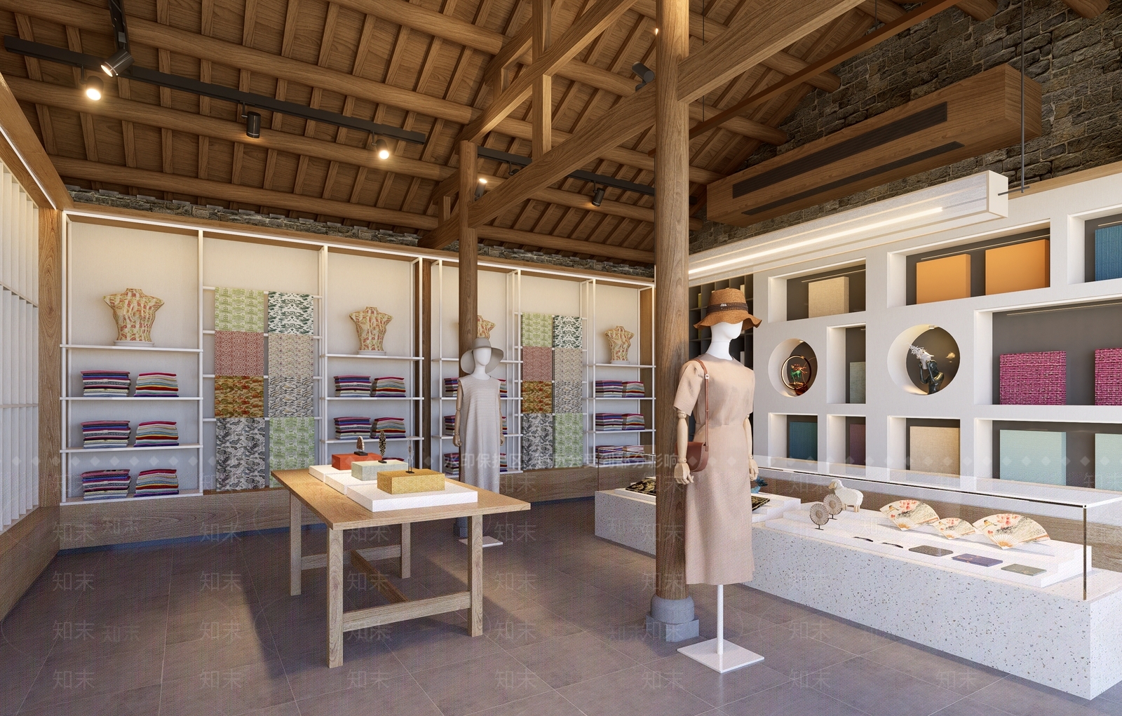 现代布料展厅SU模型下载【ID:1139547731】