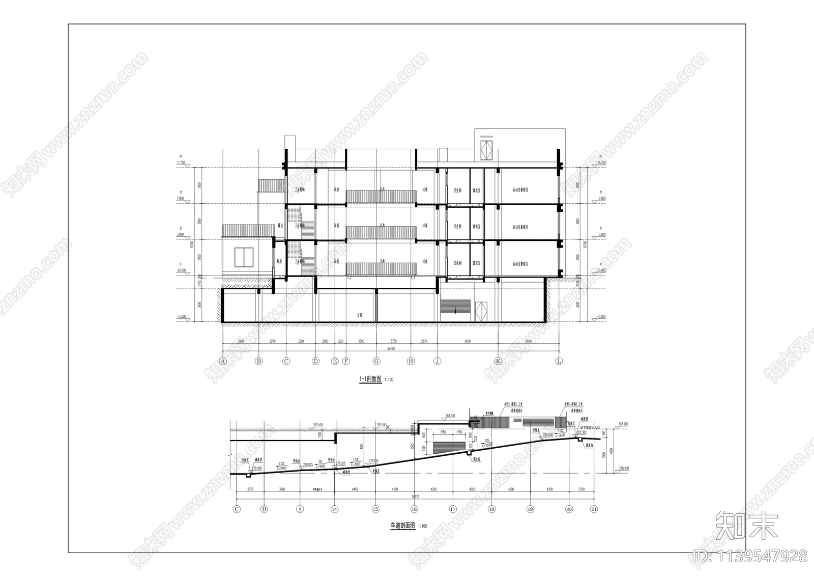 庙坡幼儿园建筑cad施工图下载【ID:1139547928】