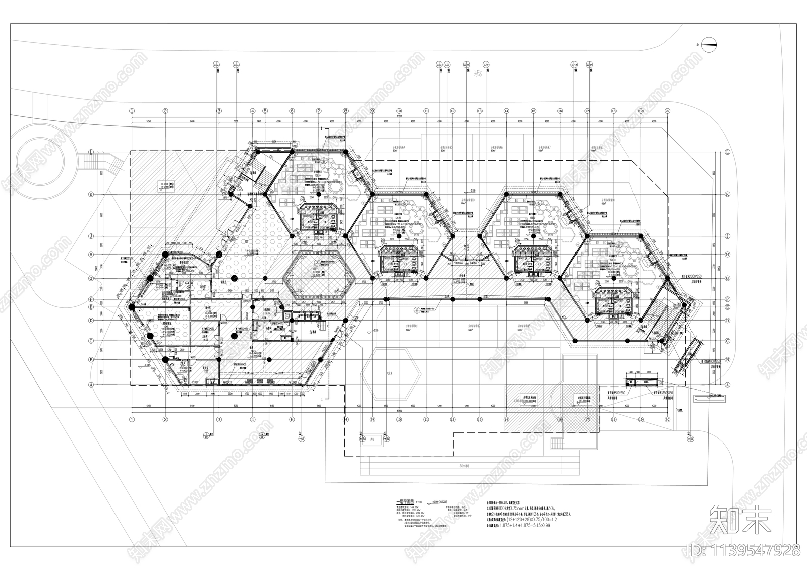 庙坡幼儿园建筑cad施工图下载【ID:1139547928】