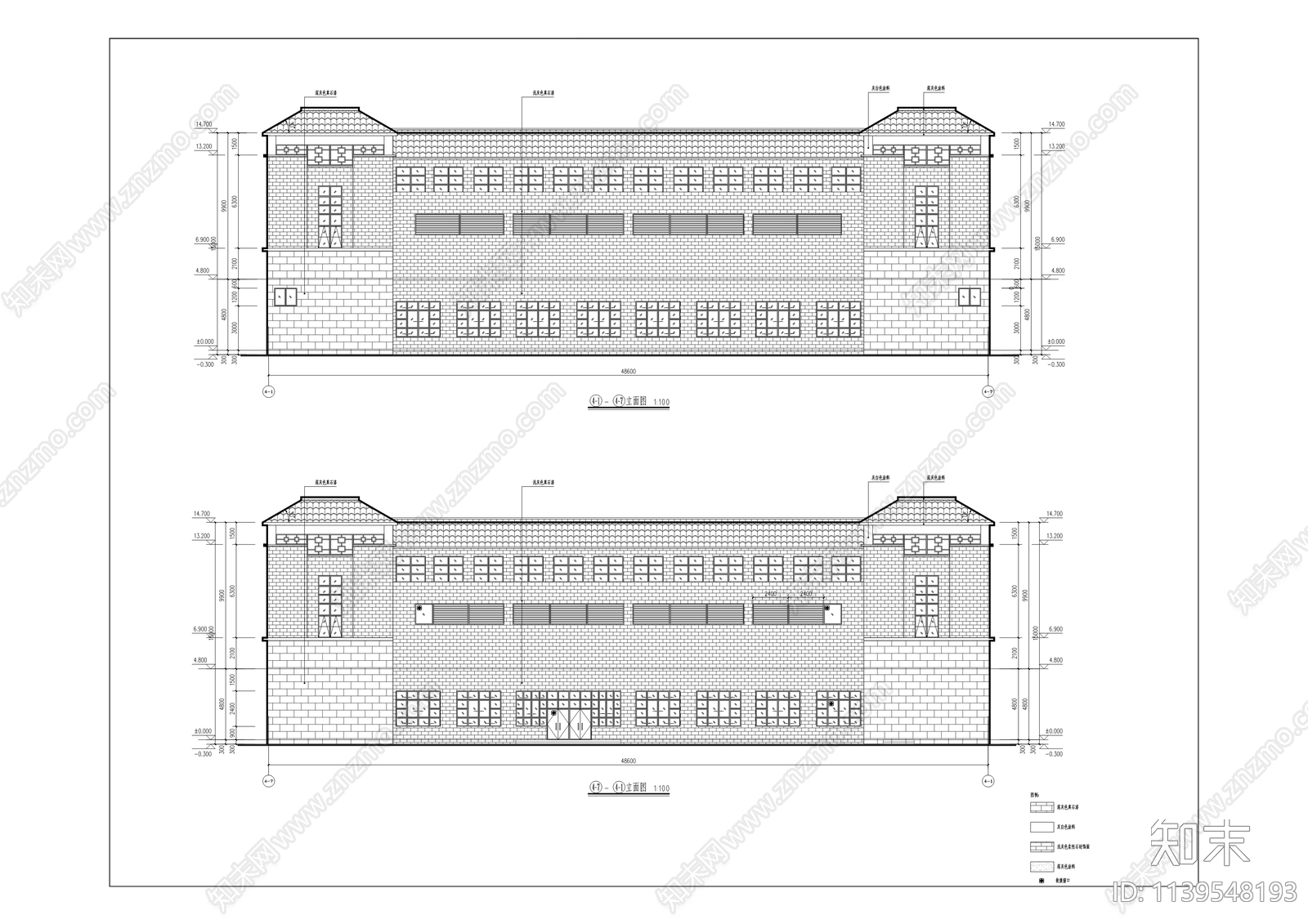 民族中学和庹家坳小学建筑cad施工图下载【ID:1139548193】