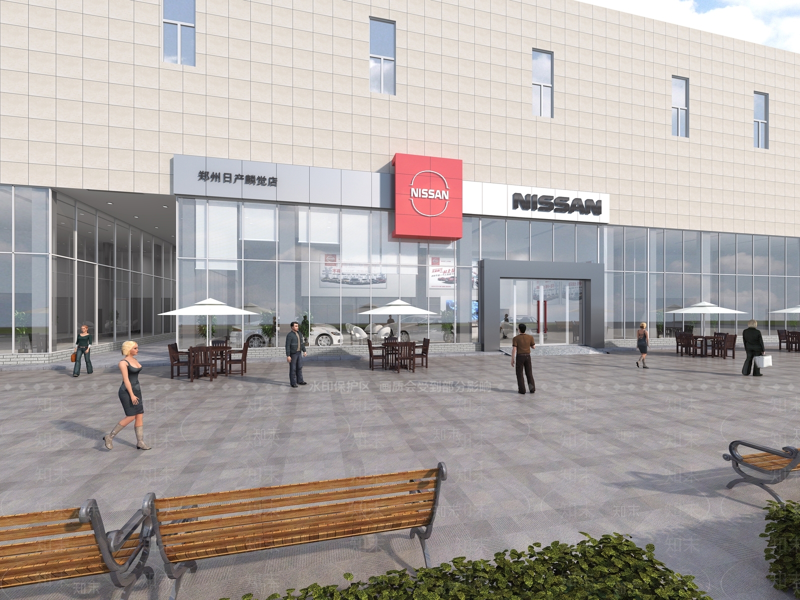 现代车类展厅门头门面3D模型下载【ID:1139548590】