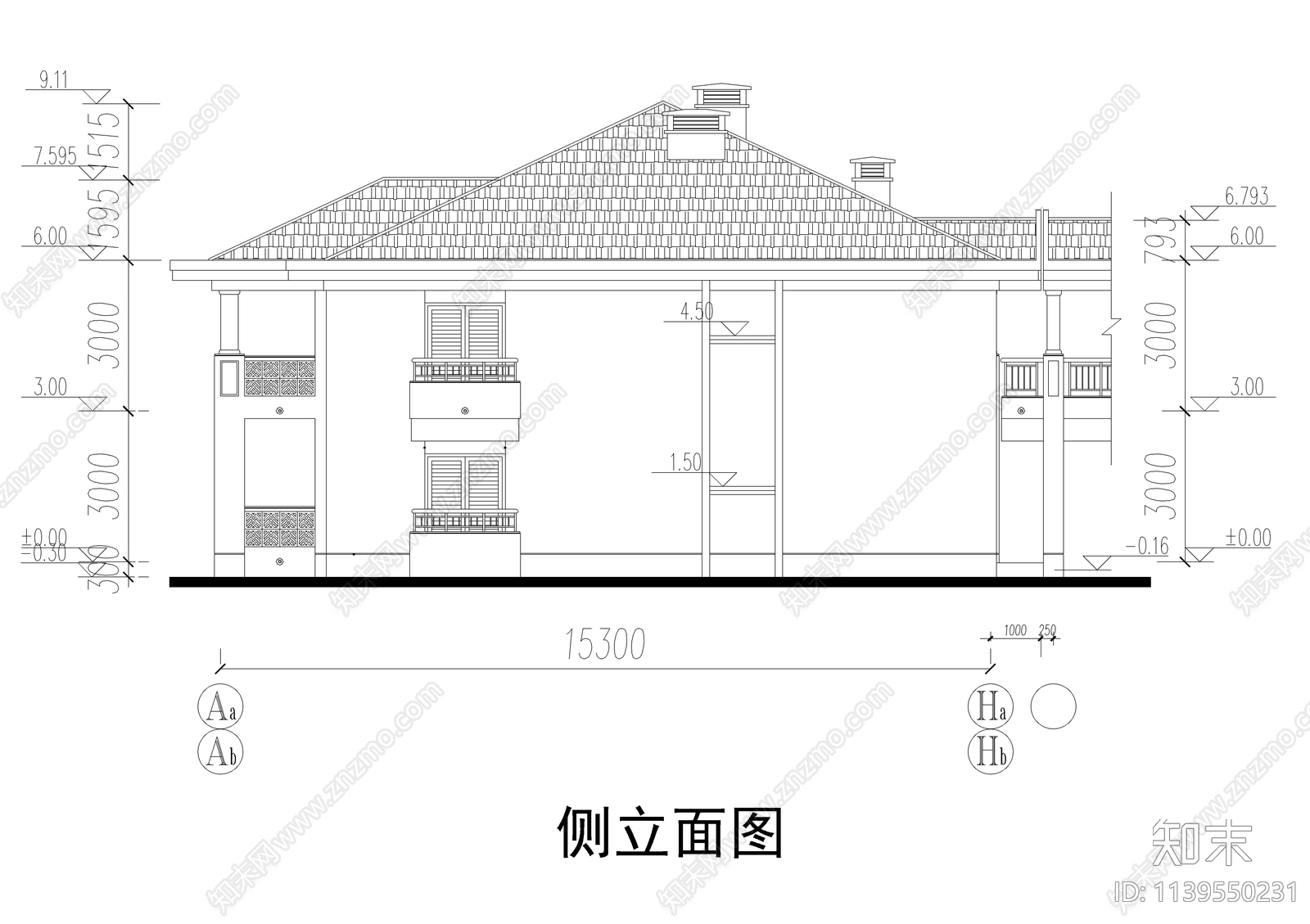 酒店式背书公寓建筑cad施工图下载【ID:1139550231】