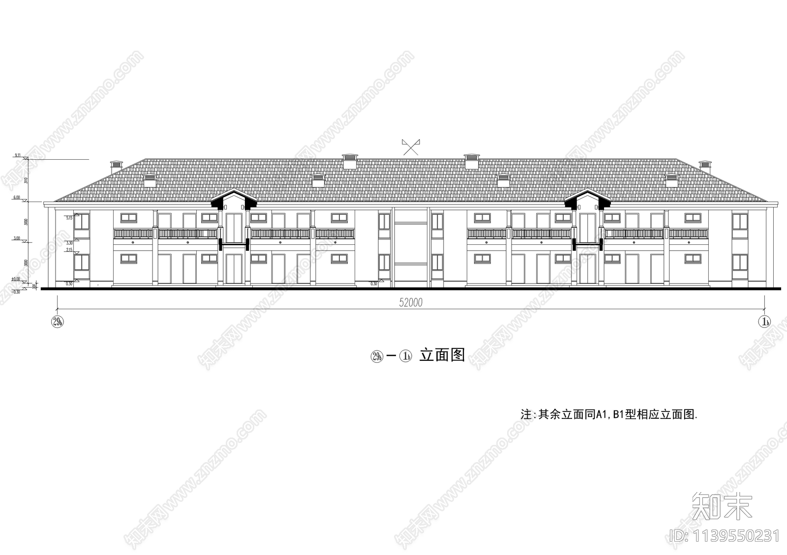 酒店式背书公寓建筑cad施工图下载【ID:1139550231】