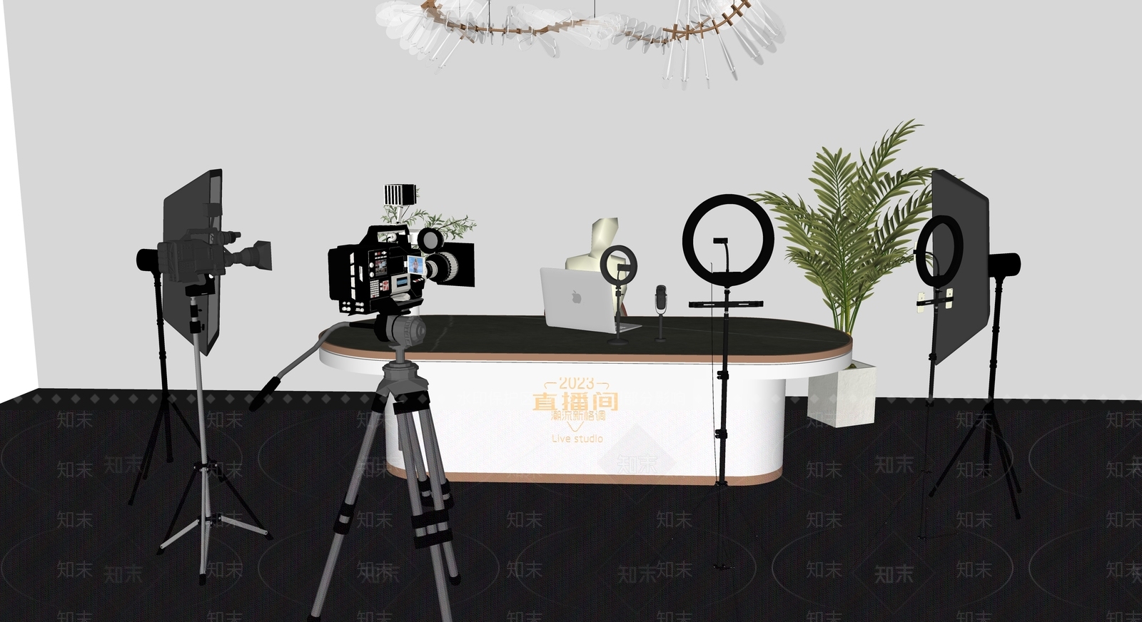 现代直播间SU模型下载【ID:1139557583】