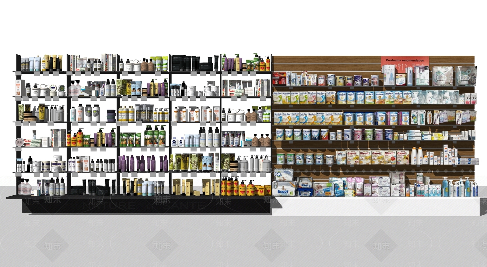 现代生活用品展示架SU模型下载【ID:1139553475】