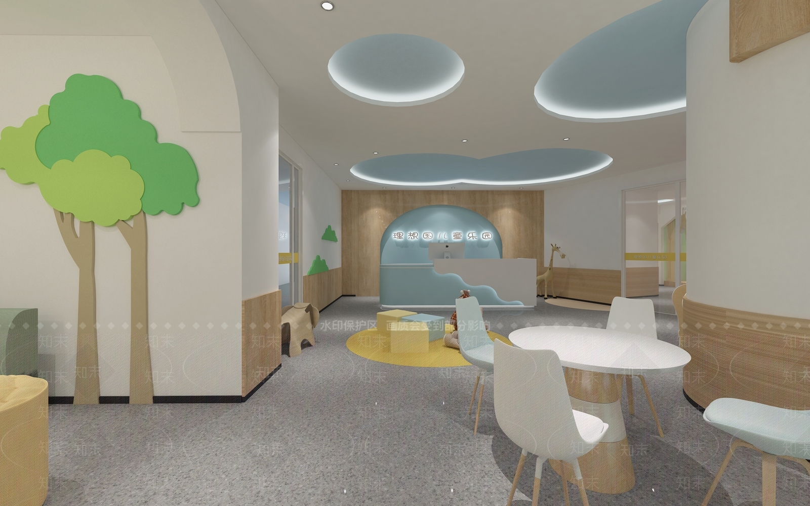 现代幼儿园大厅3D模型下载【ID:1139556182】