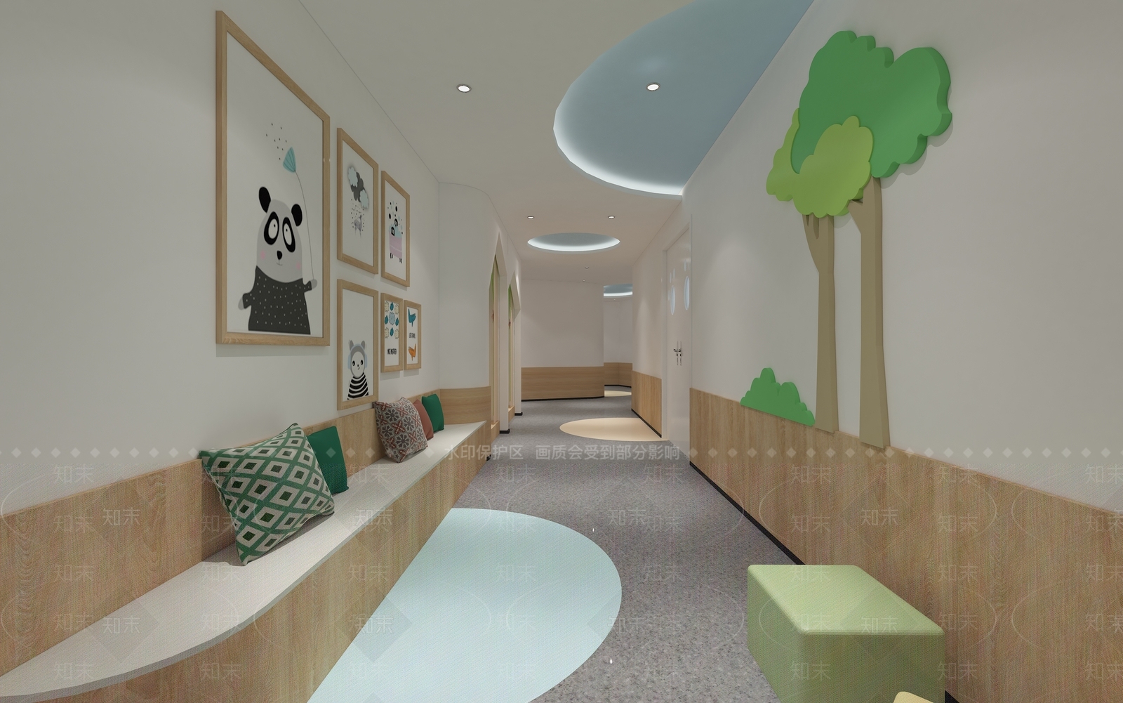 现代幼儿园大厅3D模型下载【ID:1139556182】
