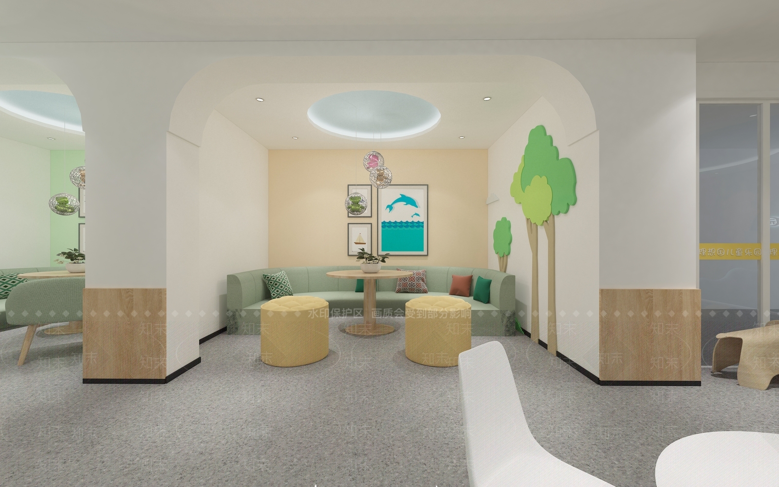 现代幼儿园大厅3D模型下载【ID:1139556182】