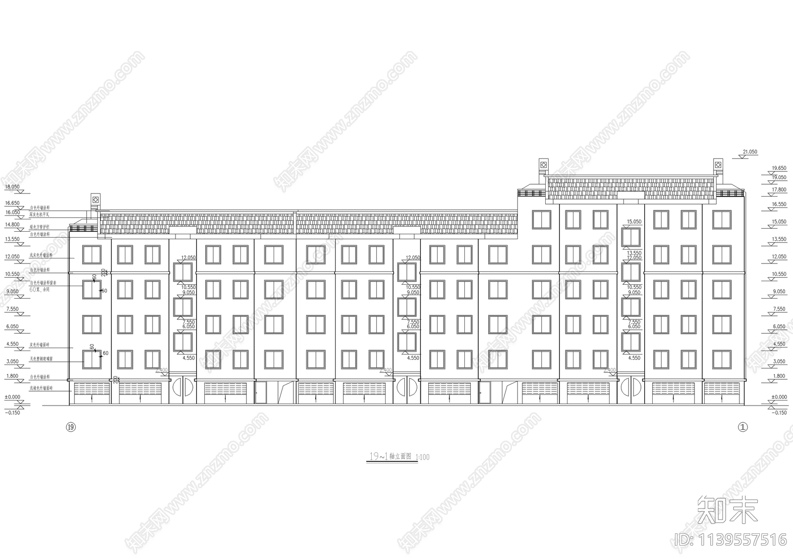 砖混住宅楼建筑cad施工图下载【ID:1139557516】