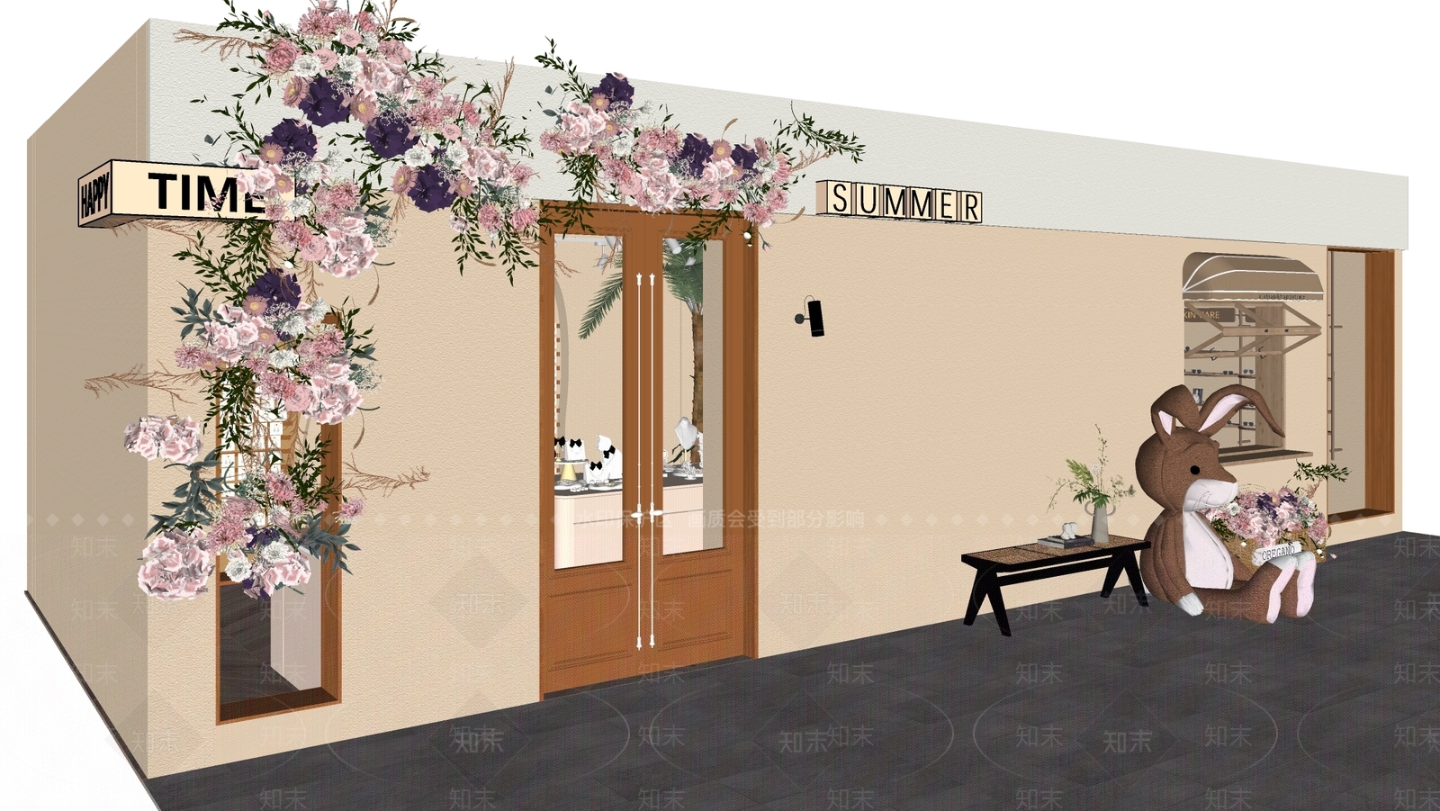 现代花店门头门面SU模型下载【ID:1139563242】_知末su模型网