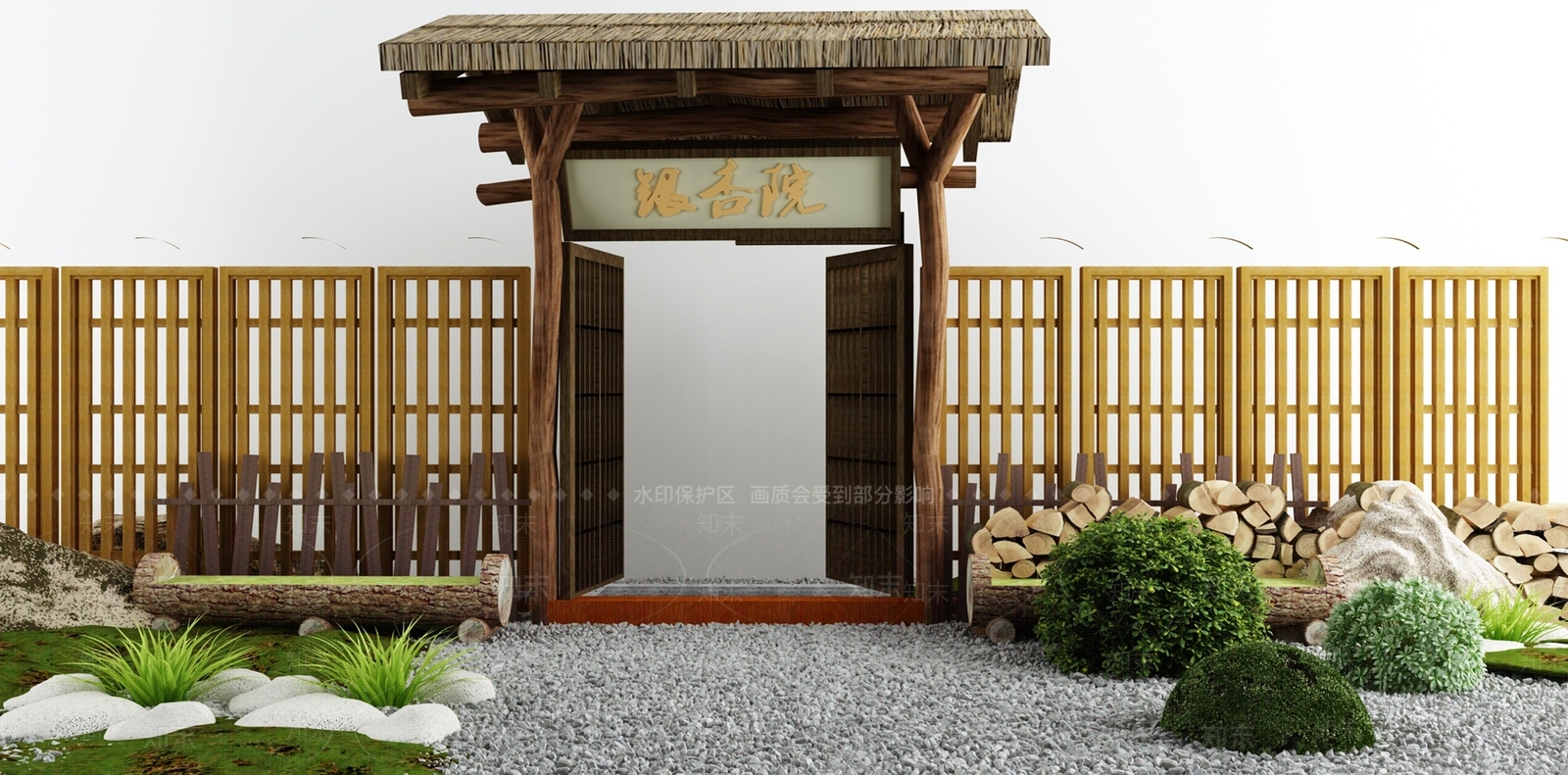 现代农家乐庭院门3D模型下载【ID:1139565531】