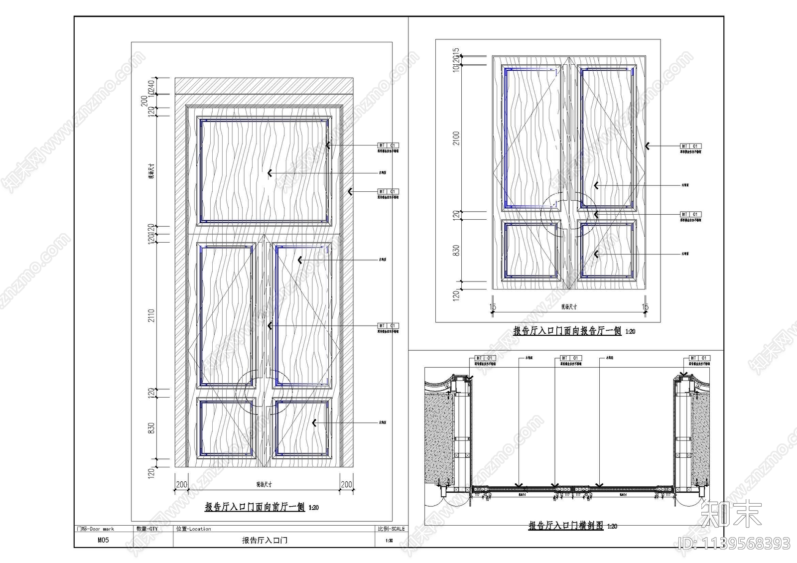 通用门表节点cad施工图下载【ID:1139568393】