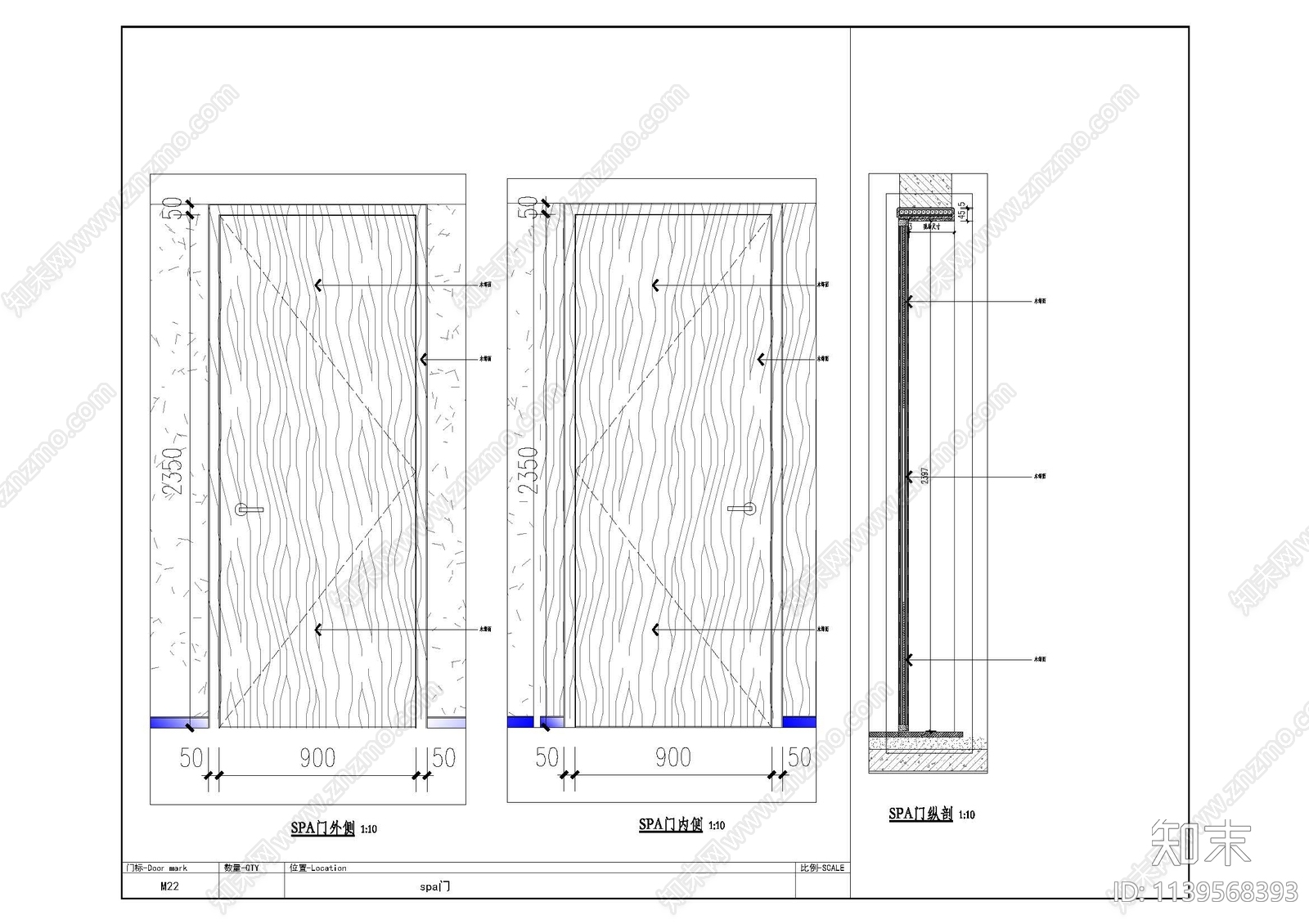 通用门表节点cad施工图下载【ID:1139568393】