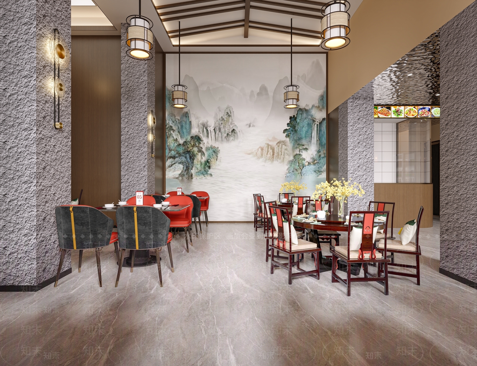 新中式餐厅3D模型下载【ID:1139569139】