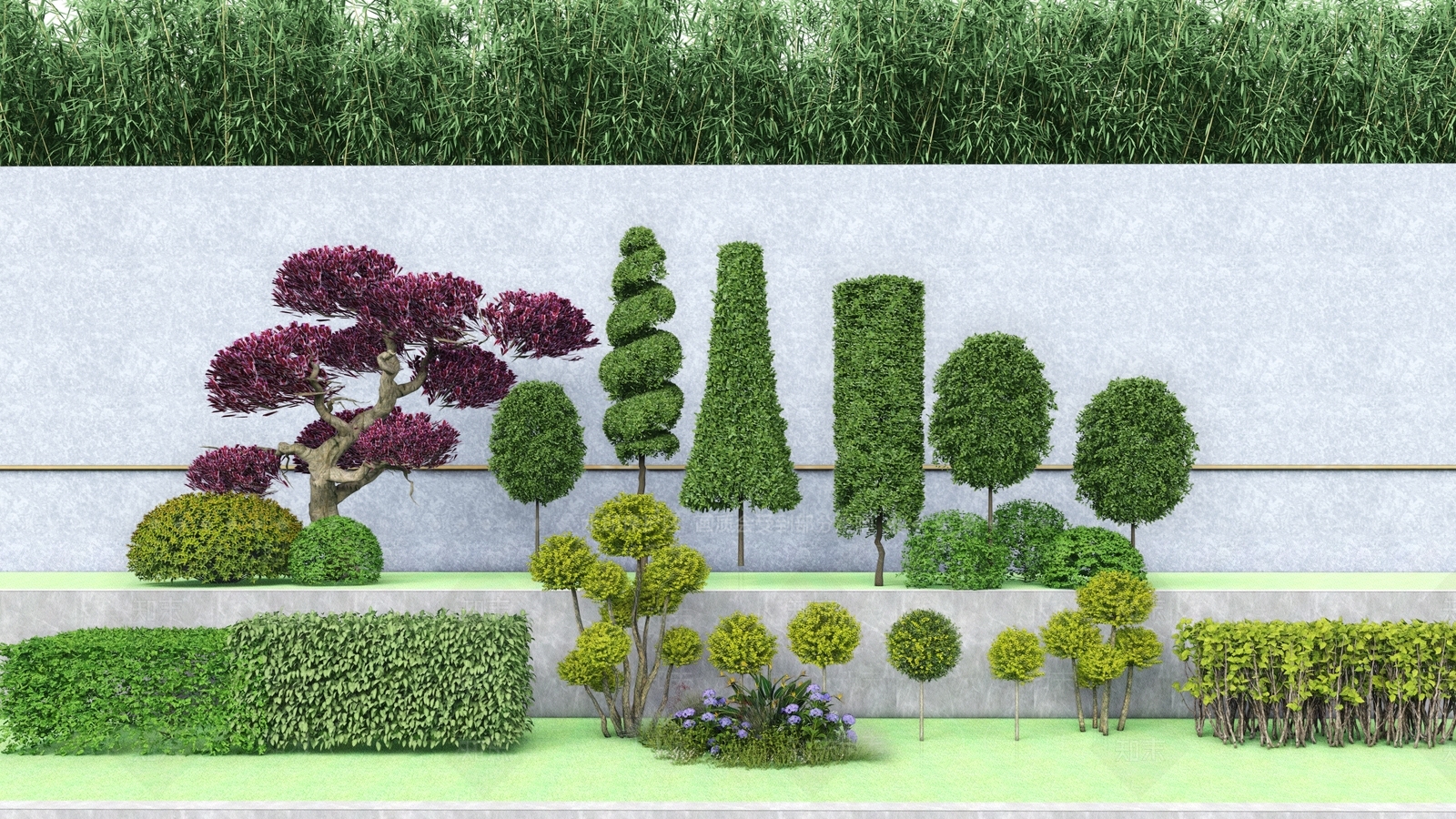 修剪植物植物组合SU模型下载【ID:1139572288】