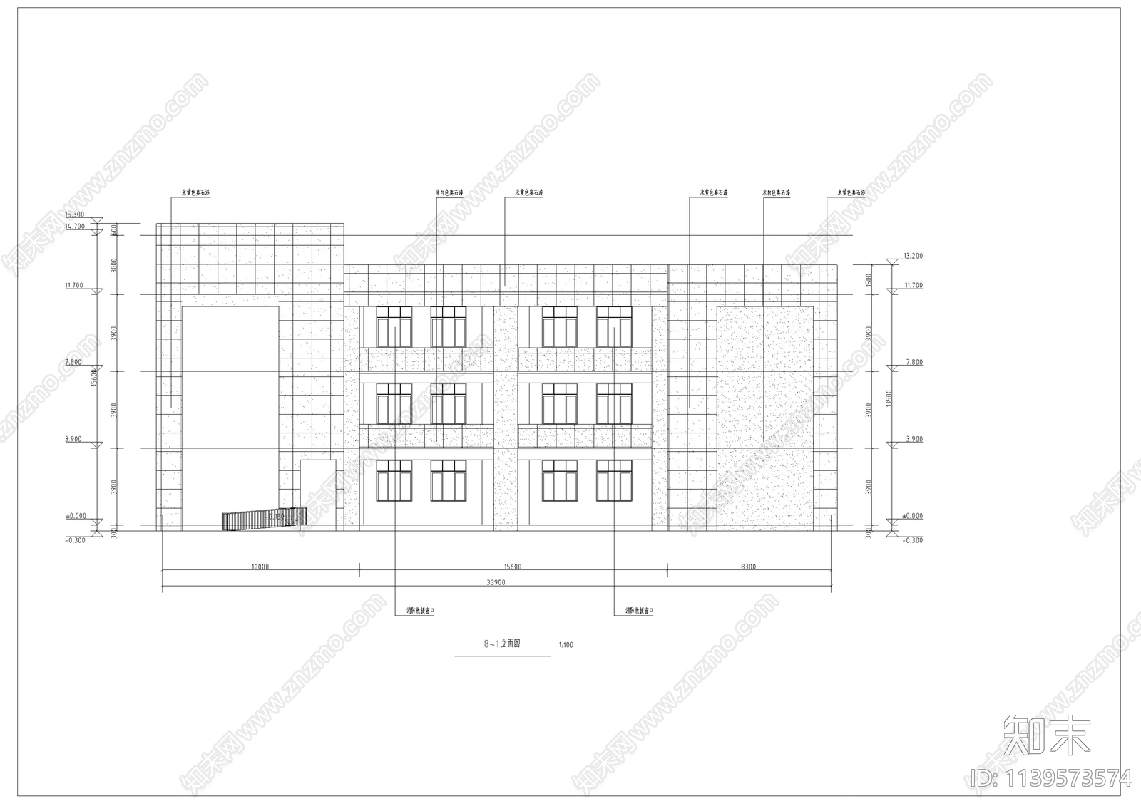 中学教学楼建筑cad施工图下载【ID:1139573574】