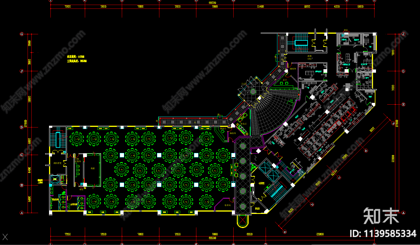 酒店宴会厅后厨平面布置图施工图下载【ID:1139585334】