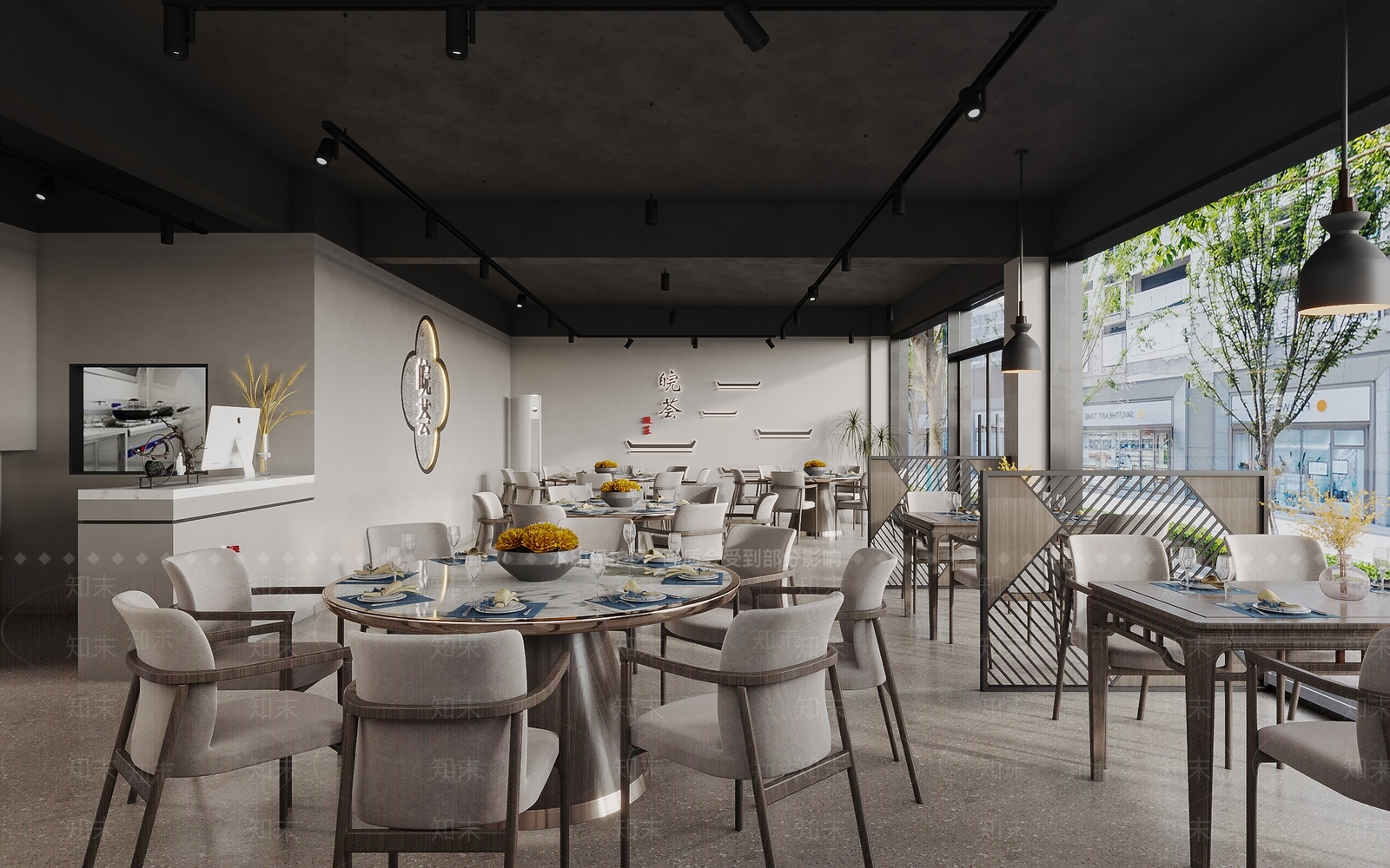 新中式徽派中餐厅3D模型下载【ID:1139588645】