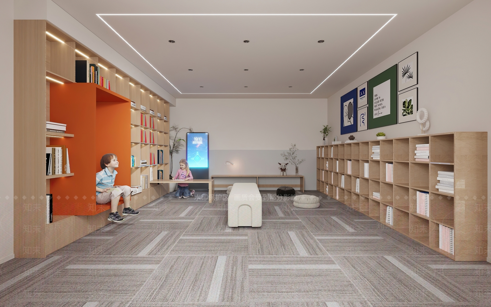 现代图书馆3D模型下载【ID:1213878952】