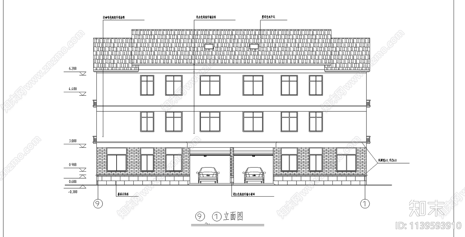 住宅区建筑cad施工图下载【ID:1139593910】