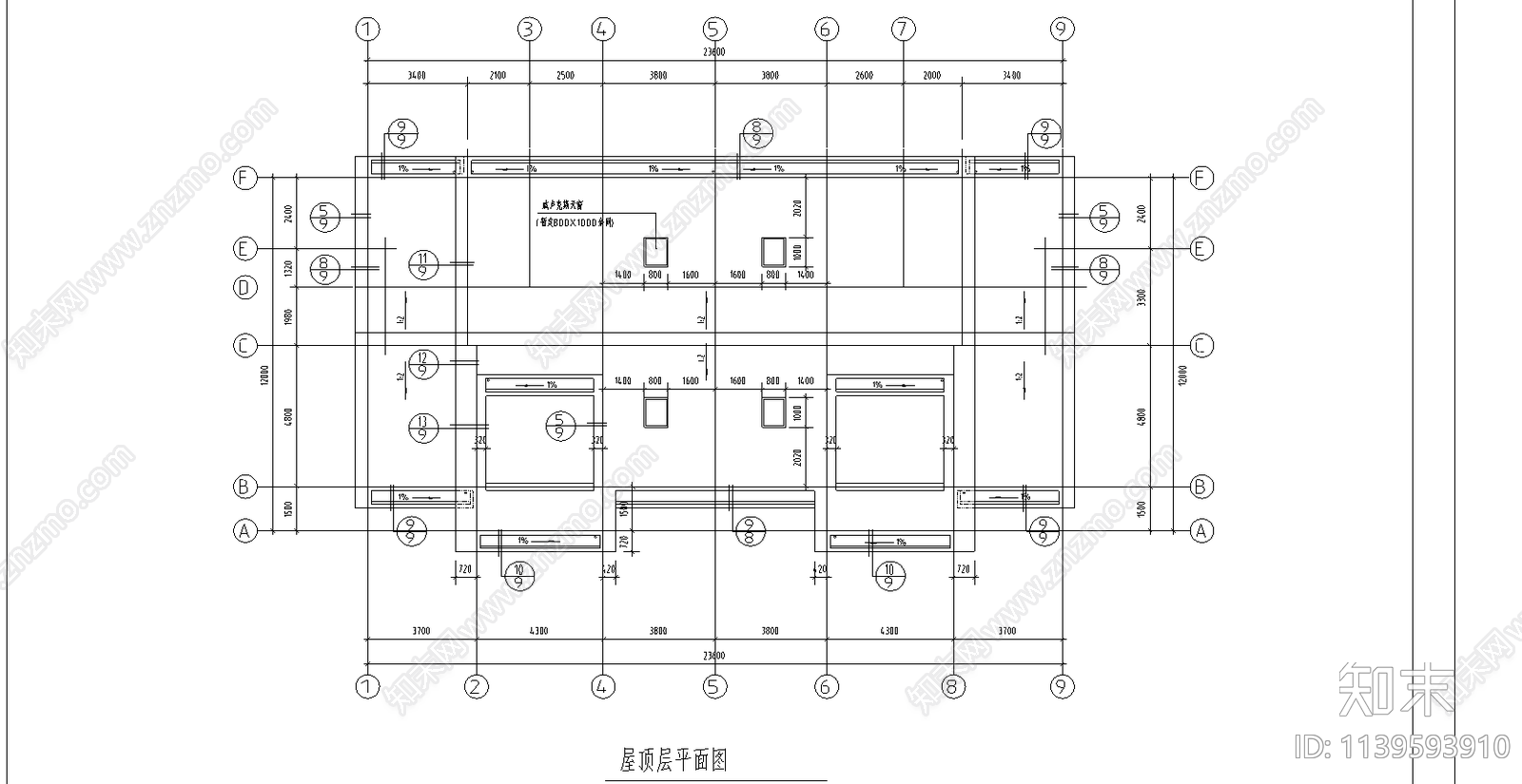 住宅区建筑cad施工图下载【ID:1139593910】