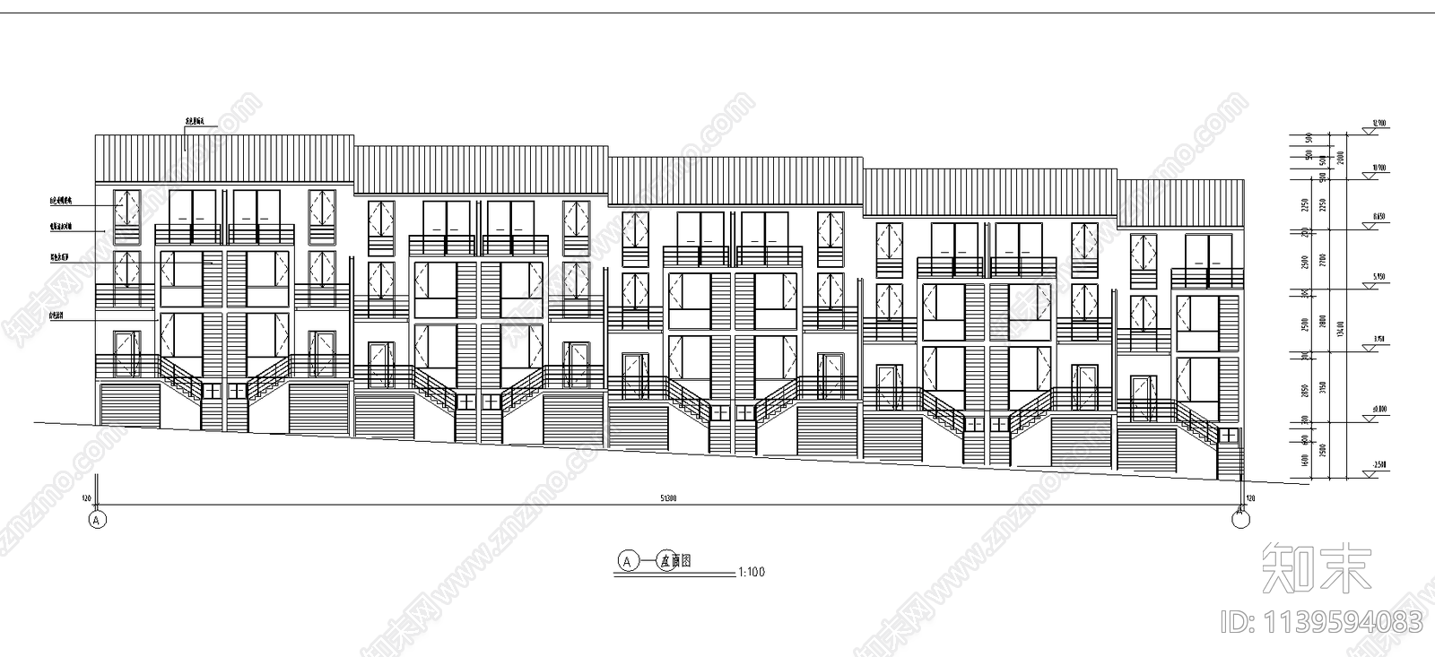 多层住宅建筑cad施工图下载【ID:1139594083】