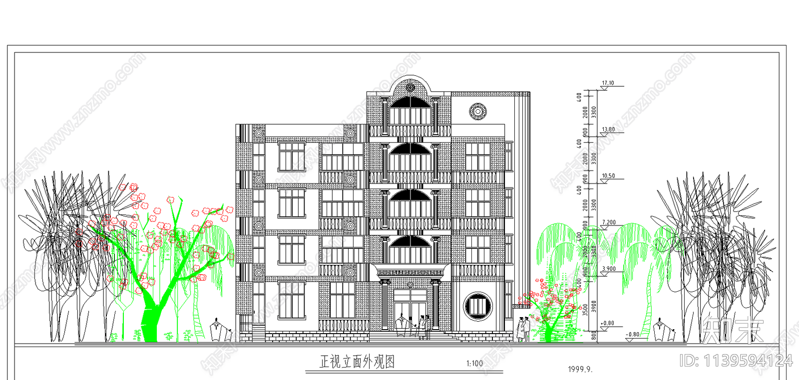 多层住宅建筑cad施工图下载【ID:1139594124】