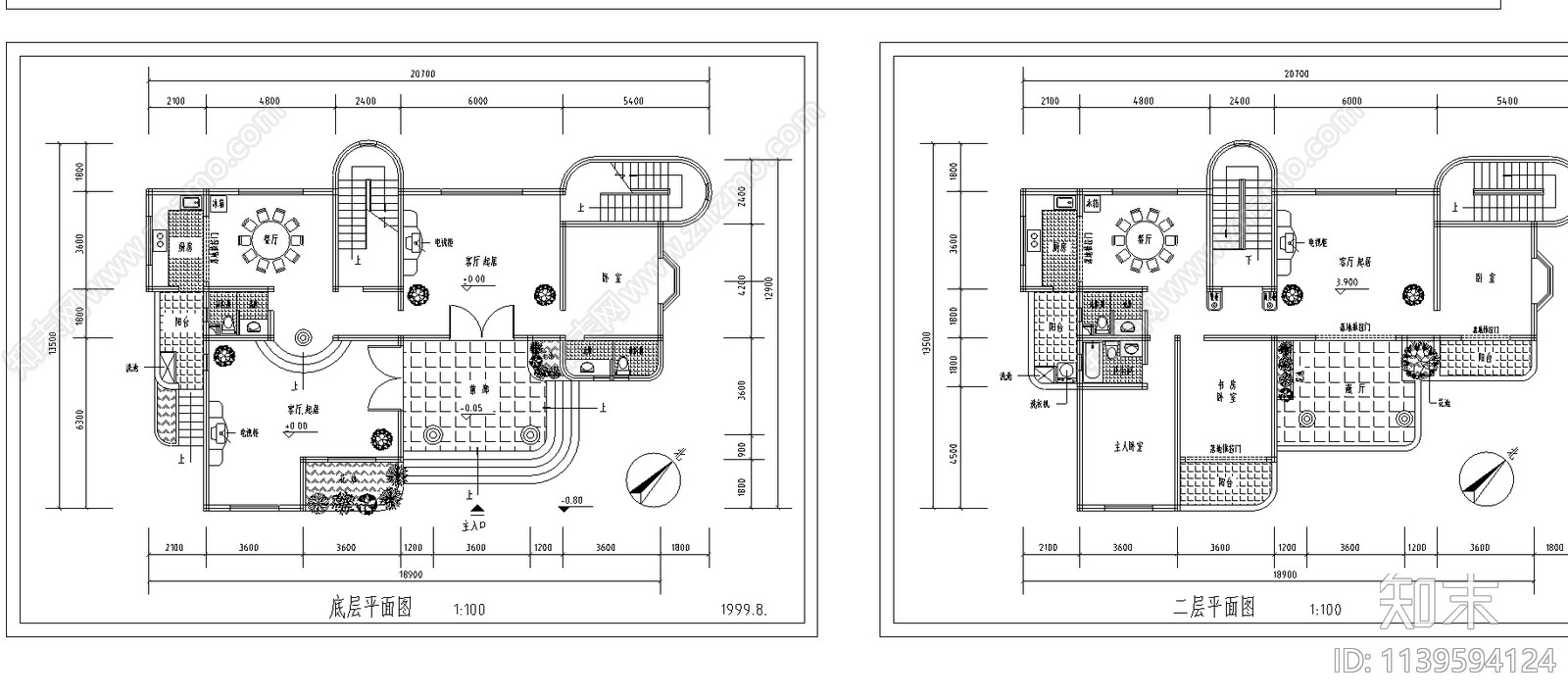 多层住宅建筑cad施工图下载【ID:1139594124】