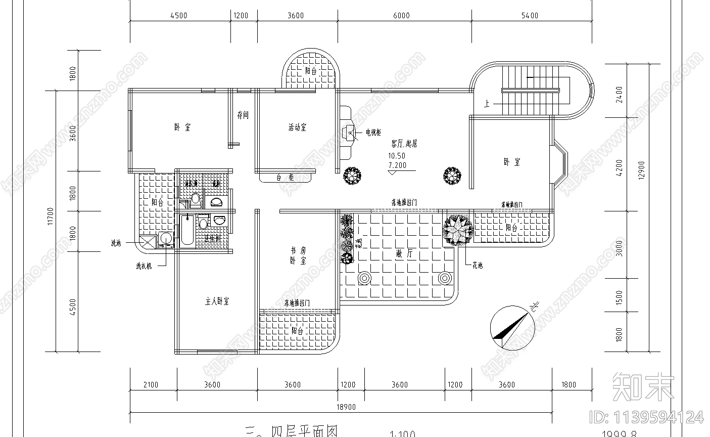 多层住宅建筑cad施工图下载【ID:1139594124】