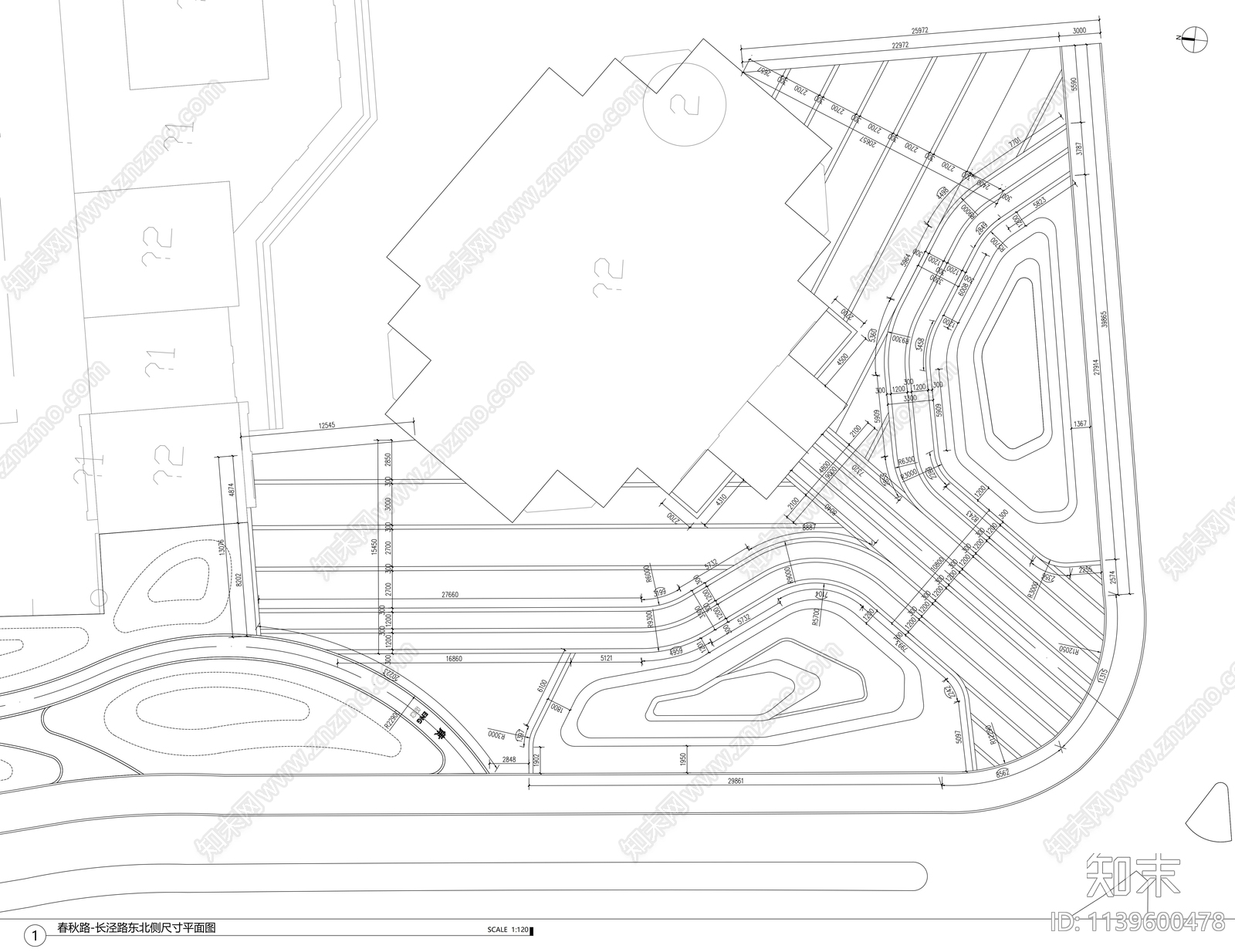 十字路口景观详图cad施工图下载【ID:1139600478】