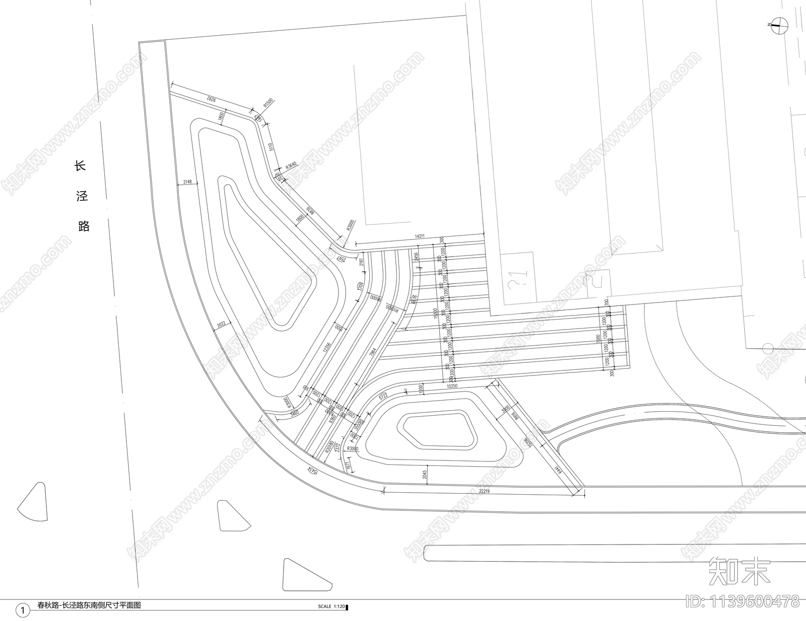 十字路口景观详图cad施工图下载【ID:1139600478】