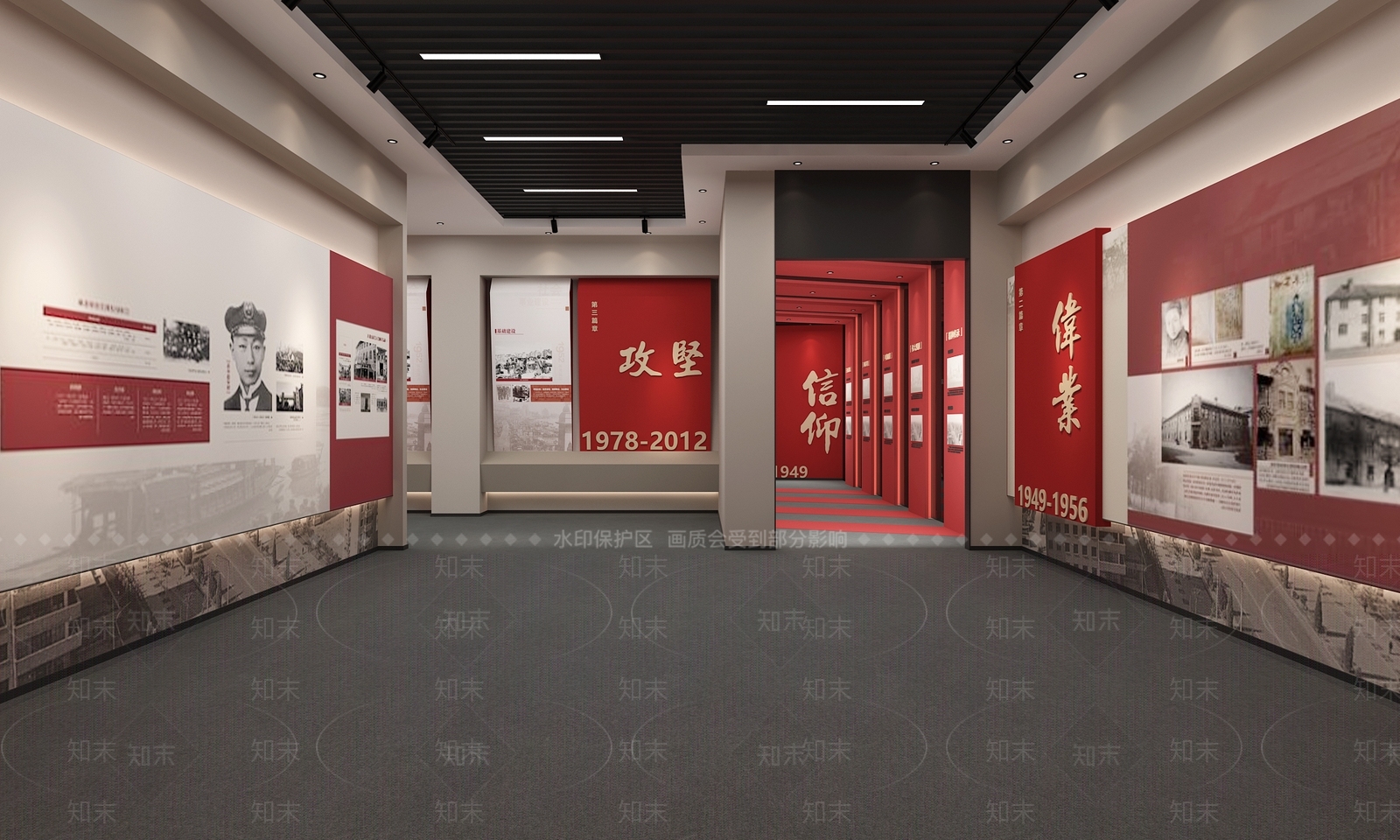 现代党建展厅SU模型下载【ID:1139606185】