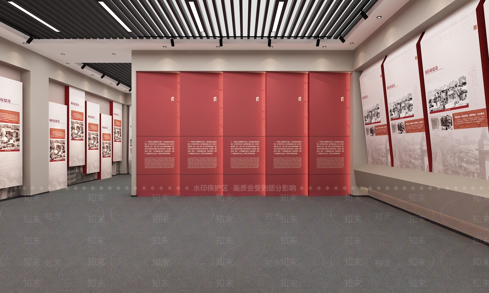现代党建展厅SU模型下载【ID:1139606185】