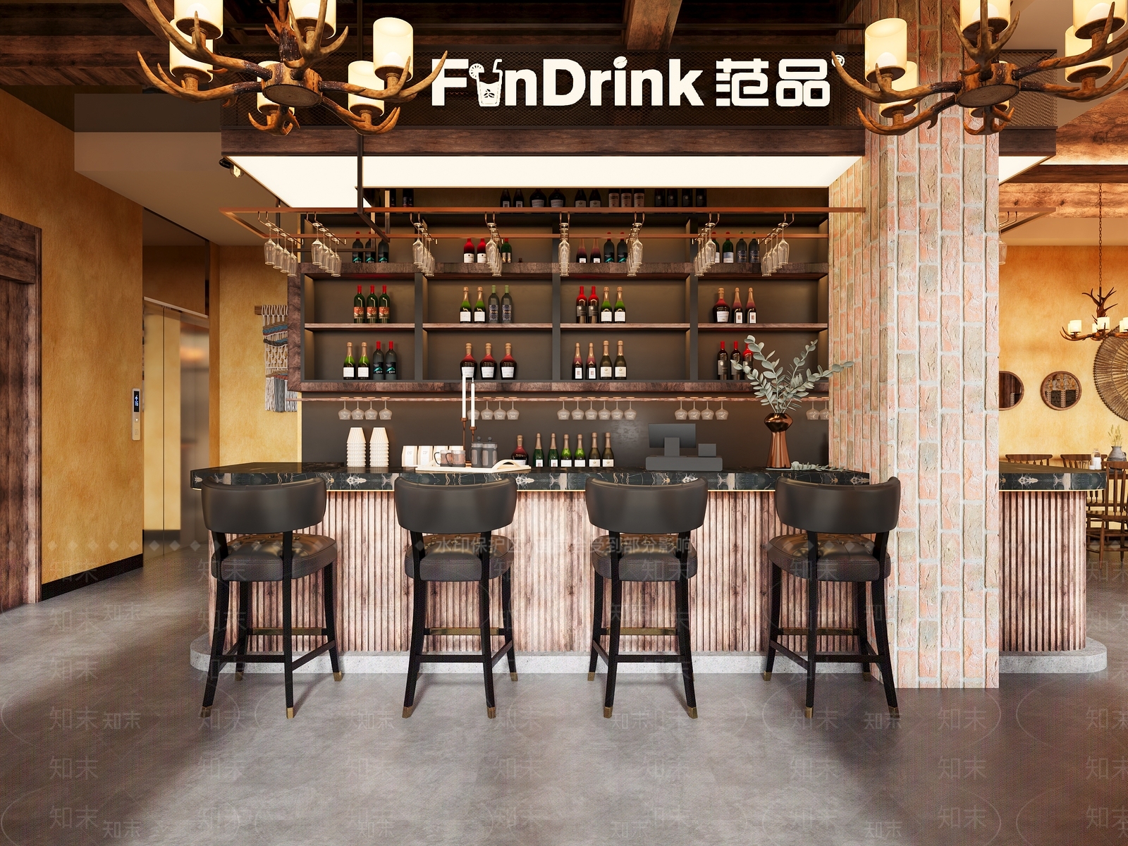 美式酒吧3D模型下载【ID:1139608309】