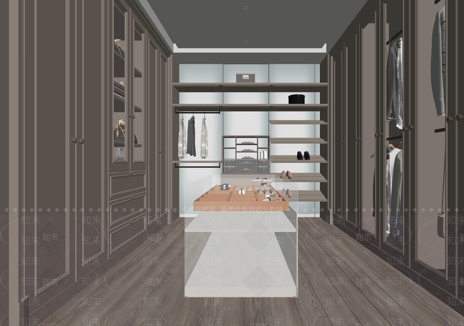 现代衣帽间SU模型下载【ID:1139611960】