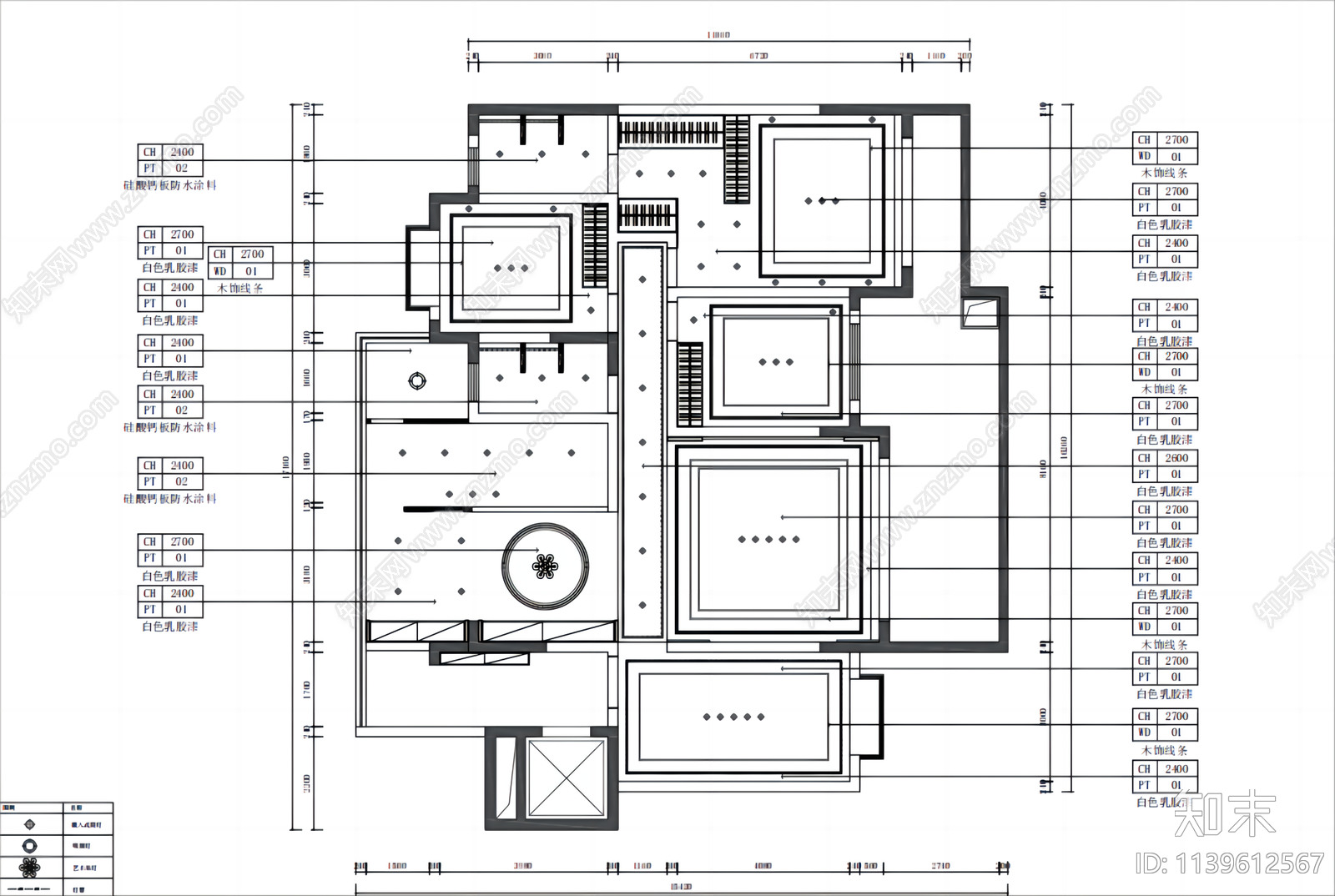 220平平层家装cad施工图下载【ID:1139612567】