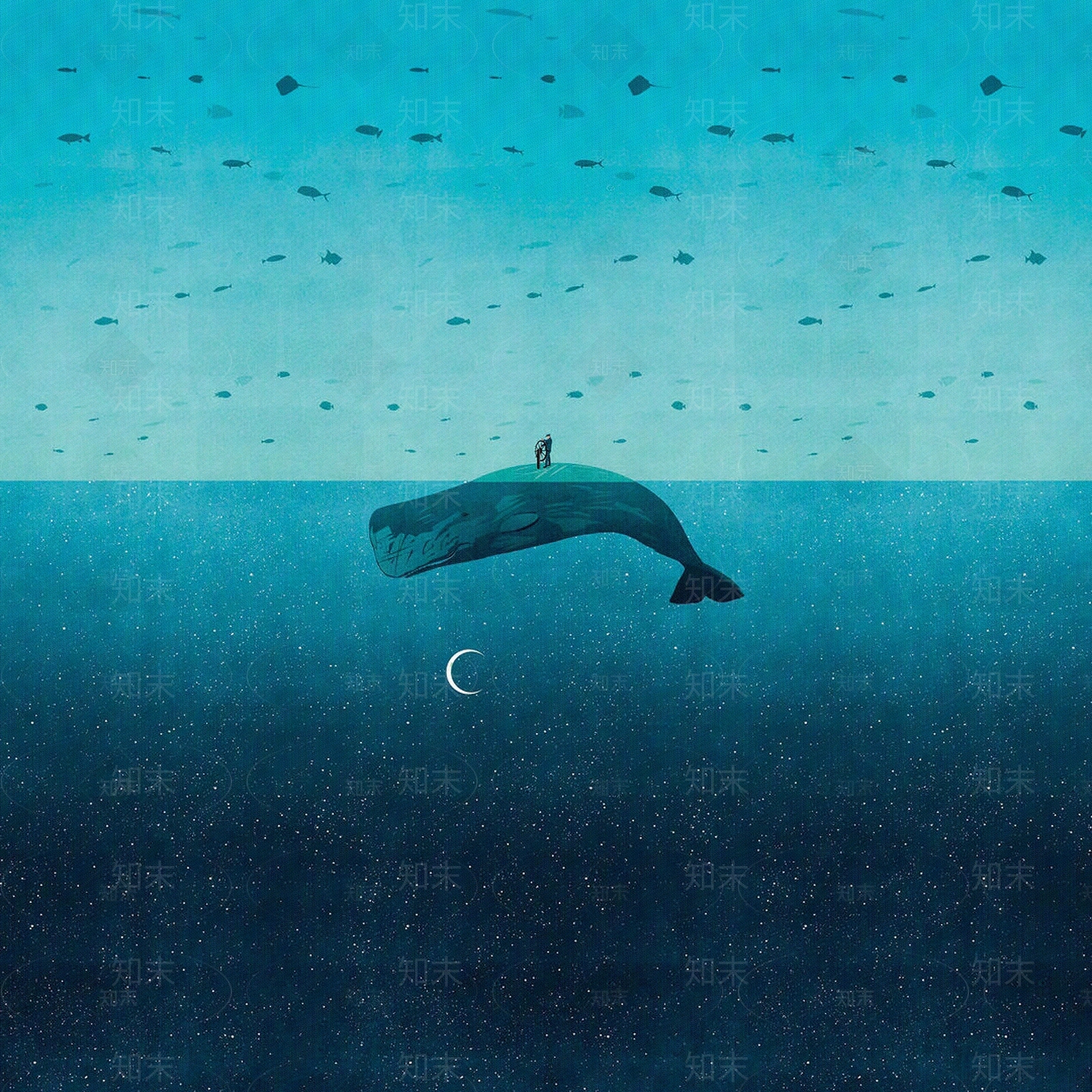 蓝色海洋壁纸贴图下载【ID:1139614188】