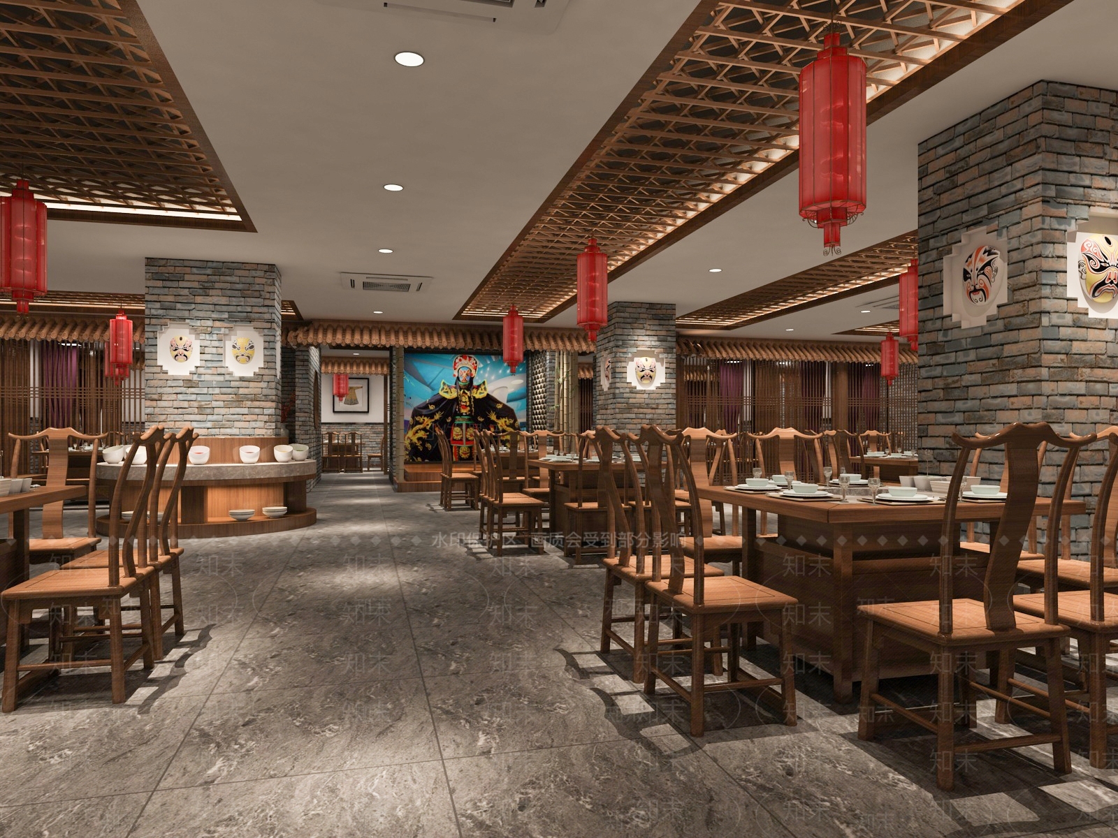 新中式火锅店3D模型下载【ID:1139619635】