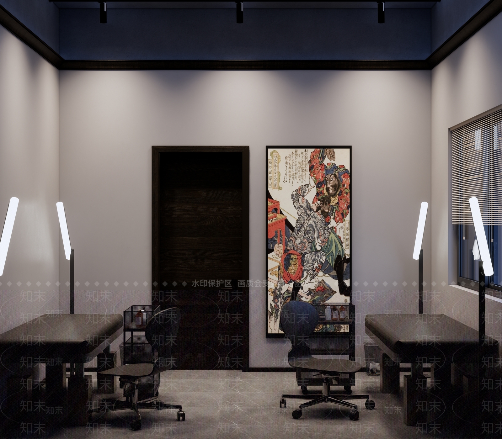 现代刺青工作室SU模型下载【ID:1139622243】
