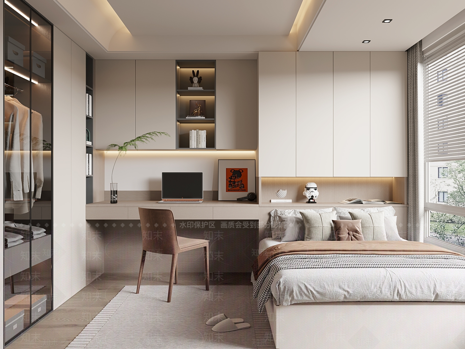 现代榻榻米卧室3D模型下载【ID:1139631914】