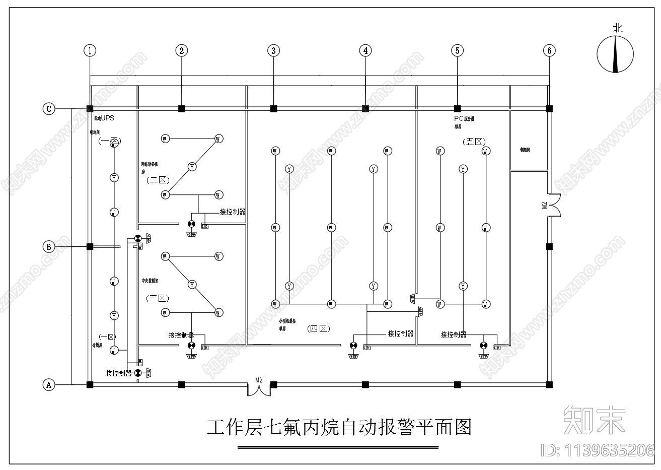 七氟丙烷气体灭火系统cad施工图下载【ID:1139635206】