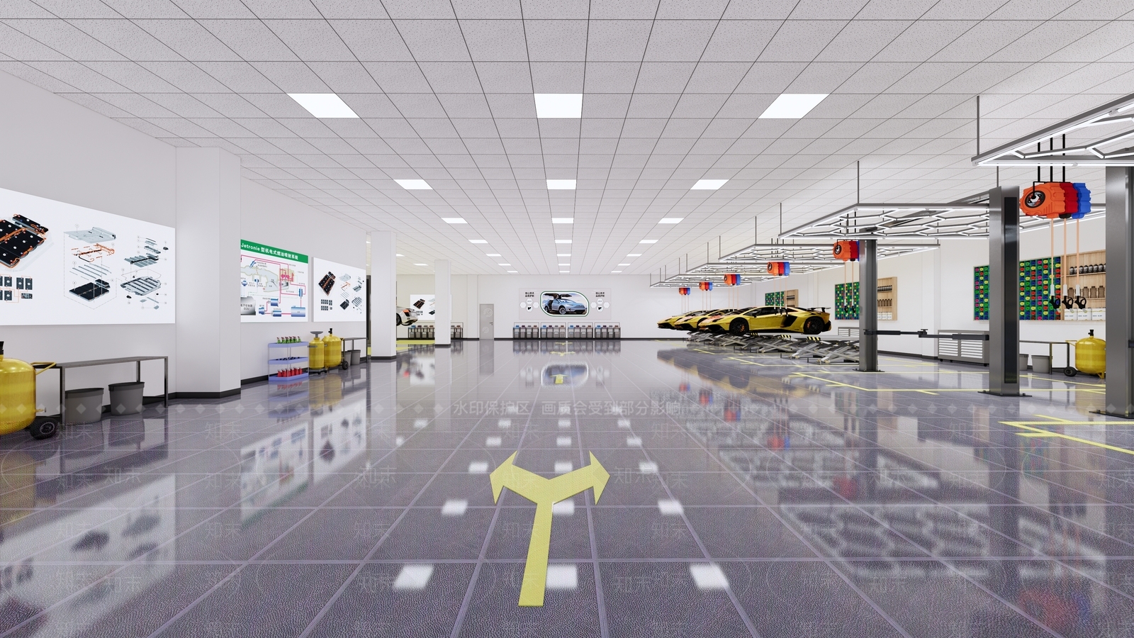 现代汽车修理店SU模型下载【ID:1139635864】