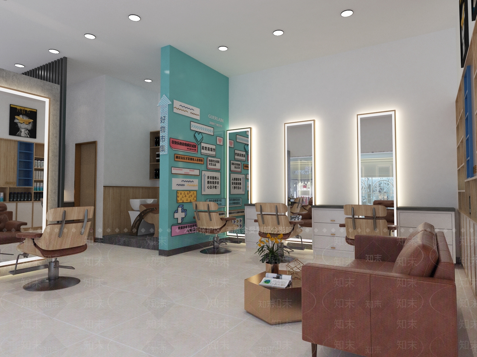 现代美发店3D模型下载【ID:1139639367】