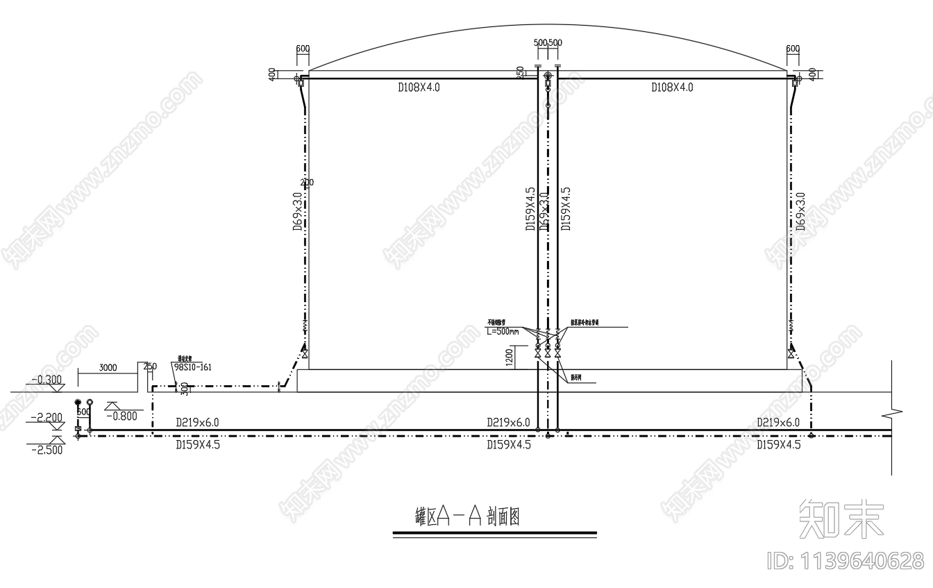 10000立方油库泡沫灭火消防系统设备cad施工图下载【ID:1139640628】