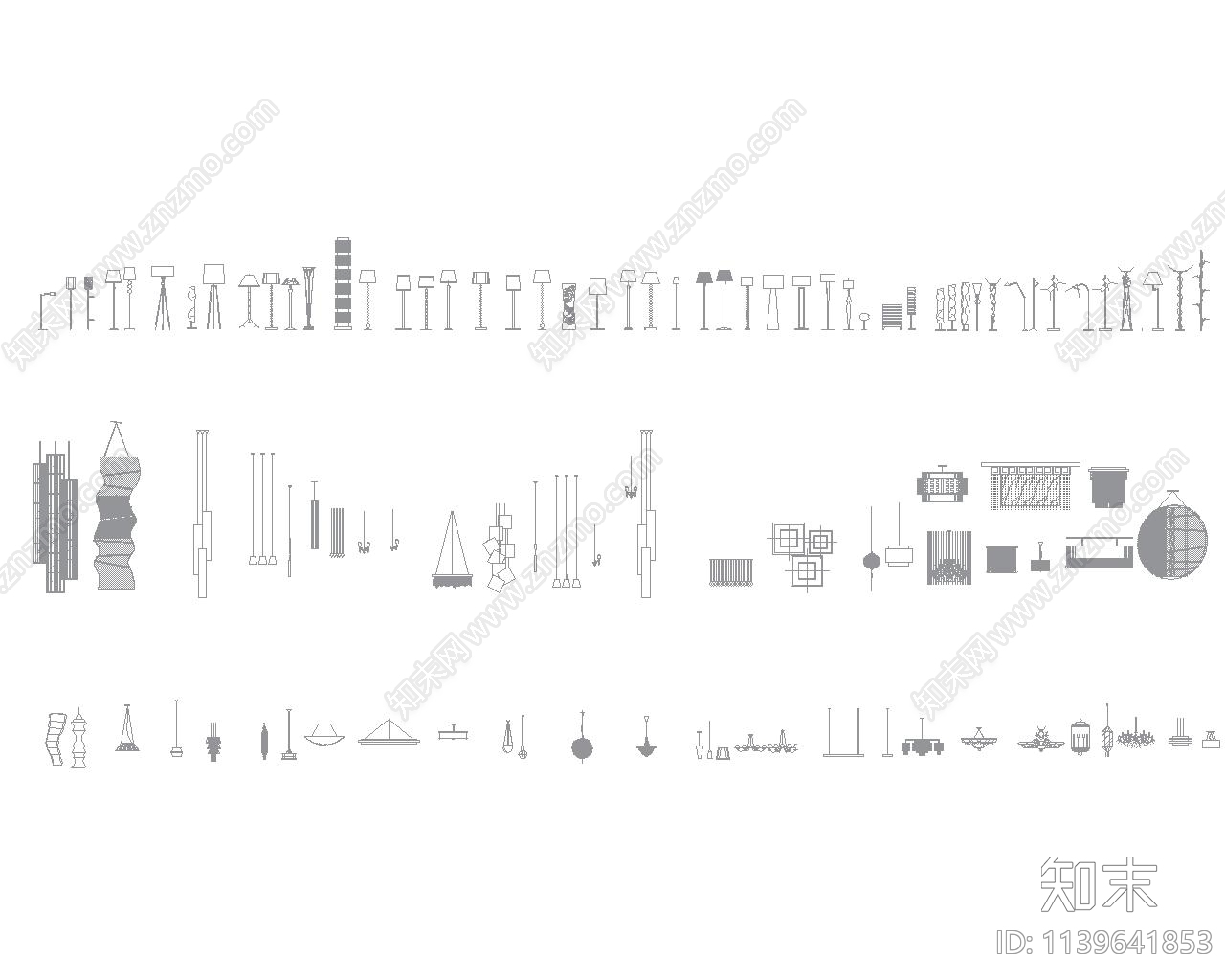 厨具交通工具灯具立面施工图下载【ID:1139641853】