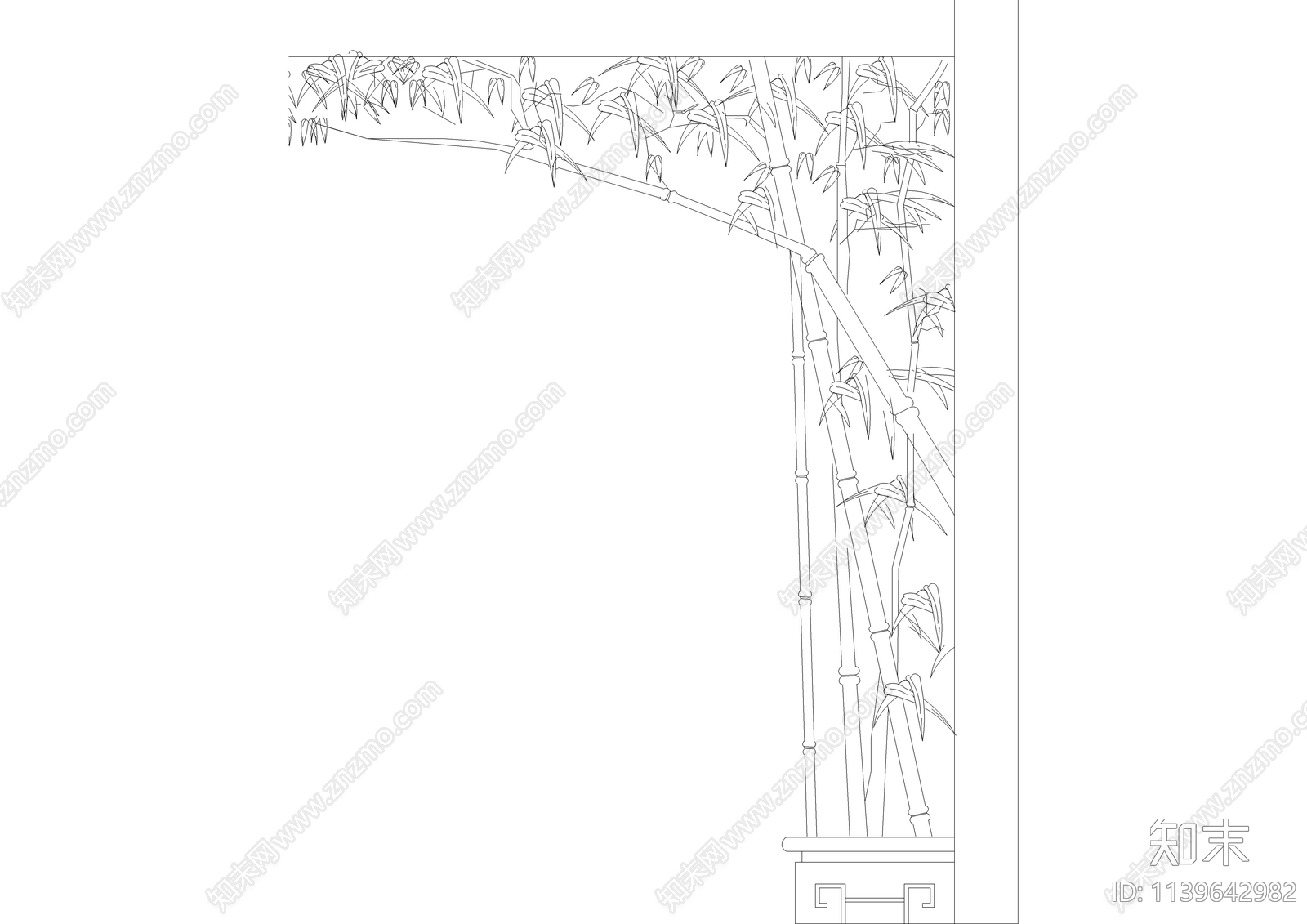 中式竹子隔断cad施工图下载【ID:1139642982】