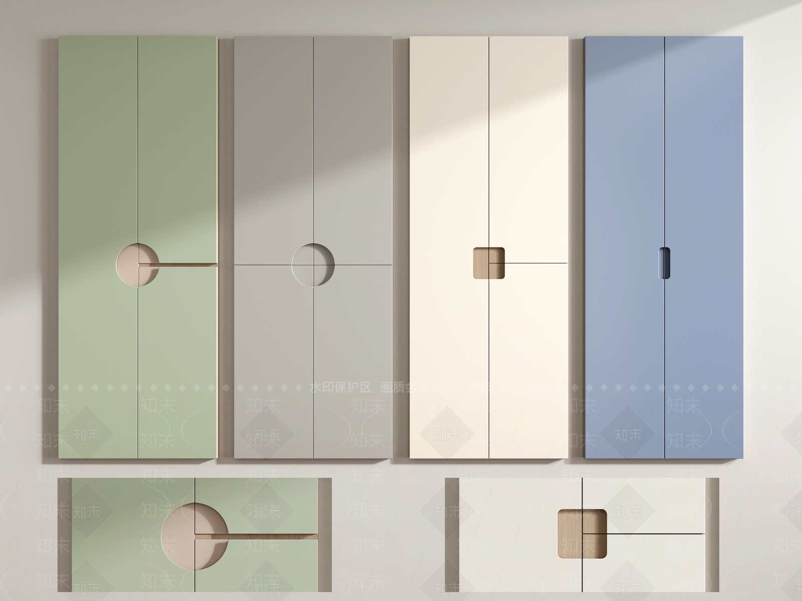 现代无拉手门板3D模型下载【ID:1139656412】