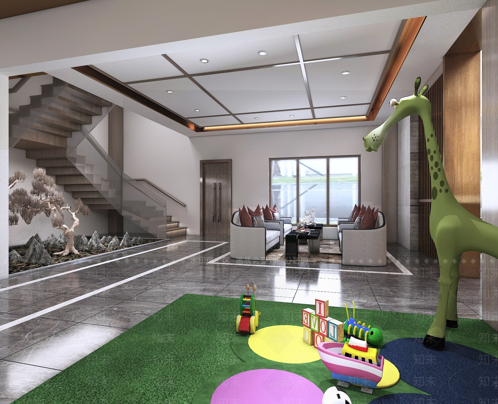 新中式售楼部3D模型下载【ID:1139645251】