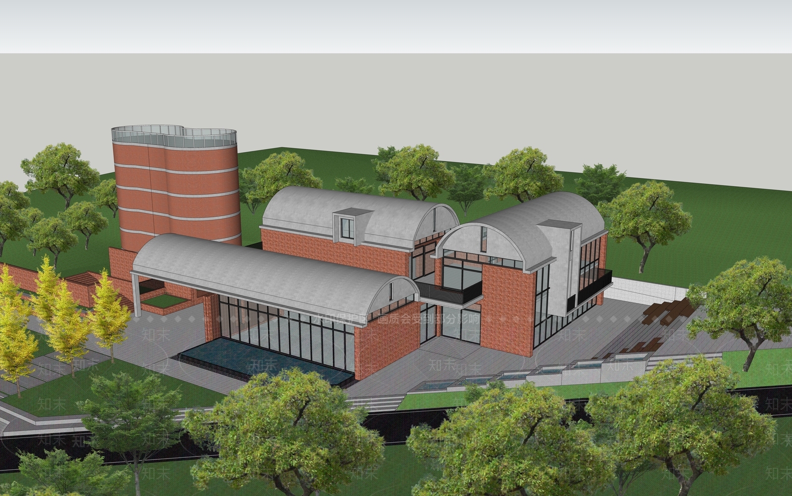 现代矿坑书店SU模型下载【ID:1139654155】